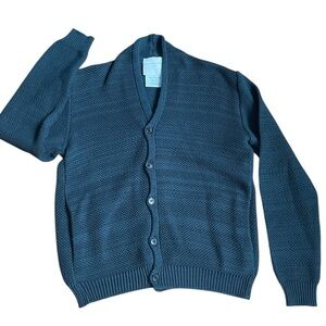 Stephan Schneider Men’s Textured Cotton Shawl Collar Cardigan Sz 6 Olive Belgium